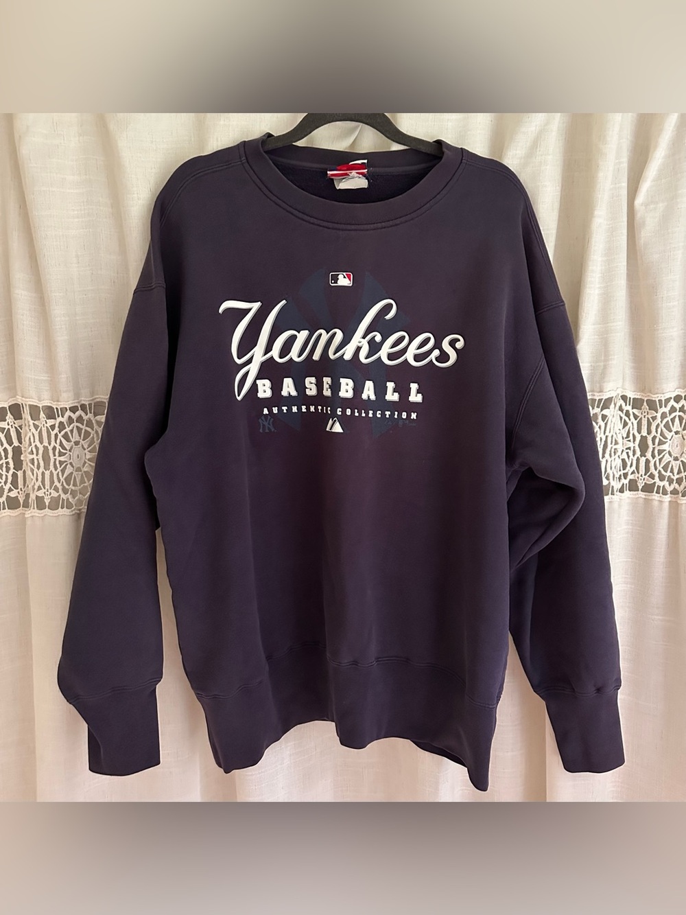 Majestic New York Yankees MLB Authentic Collection Crewneck Sweatshirt - Navy